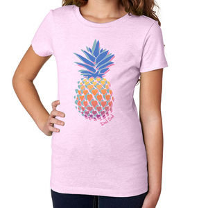 Girls Crew Tee - Pineapple Love - Lilac by DelSol for Women - 1 Pc T-Shirt (YXS)